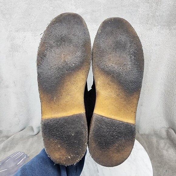 Clarks Shoes Mens Size 12 Blue Leather Crepe Rubber Sole Chukka Boots *Read* main image 4